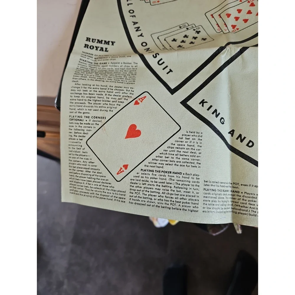 Vintage Rummy Royal  1973 Vinyl Game Mat Whitman Red Box, Box and Mat only